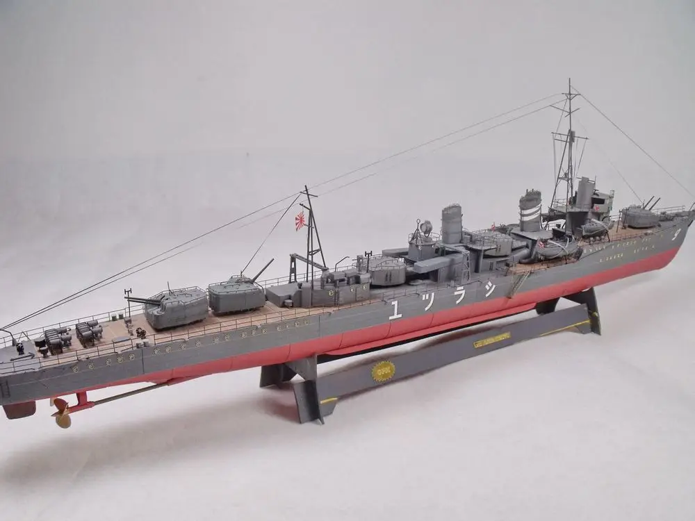 1:200 Scale Japan IJN Shiratsuyu Destroyer Ship DIY Paper Model Kit Puzzles Handmade Toy DIY