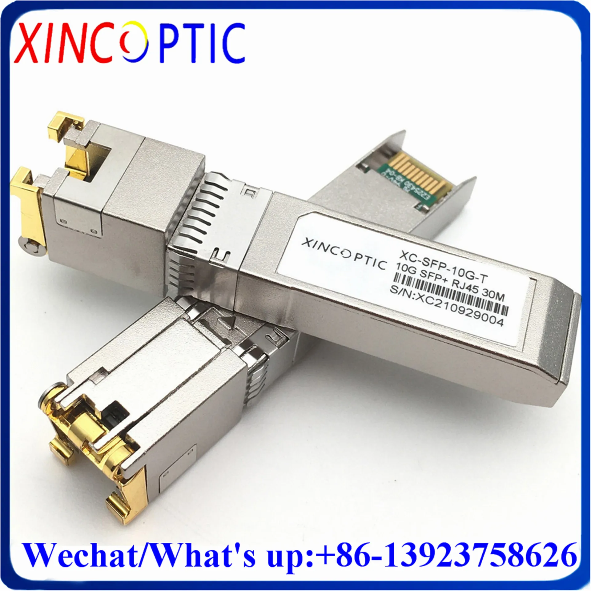 

2Pcs 10G RJ45 Copper SFP Transceiver Module 10GBase-Tx Ethernet 30M Fiber Optic FTTH Compatible with Cisco/Mikrotik Switch