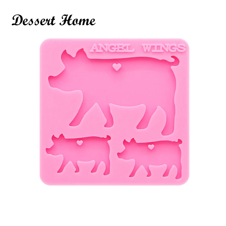 DY0124 Epoxy resin molds pig family mold for keychain pendant Jewelry Makeing silicone molds for resin diy