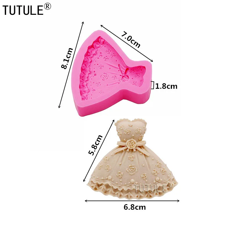 3D Skirt Princess Dress Shape Cake Mold Silicone Fondant Cake Decorating Tool Baking Tools-Wedding Dress Silicone Mold