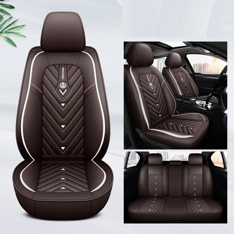 Car Seat Cover Mdcs Front/Rear Vehicle Cushion Not Moves Universal Pu Leather Black/Red Non-Slide For Kia Rio E7 X45