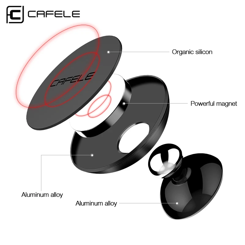 New In Sale CAFELE Car Phone Holder Paste Type Free Rotation Magnetic Car Mount Smartphone Stand For Xiaomi Samsung iPhone