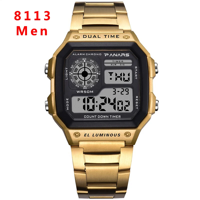 Men\'s Watch Sports Wristwatch Military 50M Waterproof LED Vintage Digital Electronic Clock Reloj Hombre Relogios