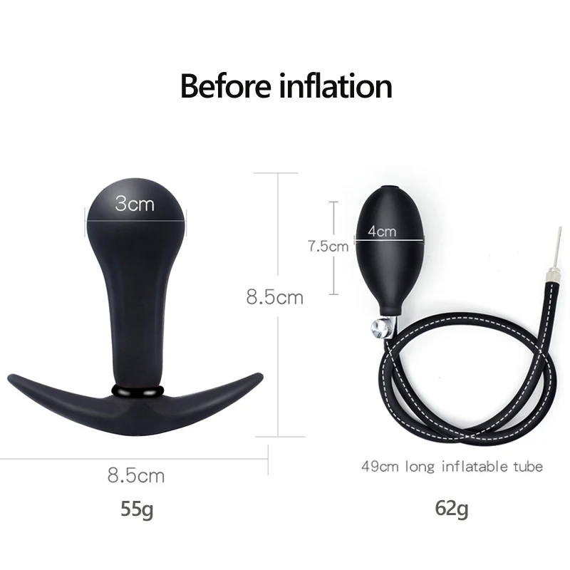 Metal Anal Balls Inflatable Butt Plug Large Anal Tube Pussy Plug Vaginal Decoration Adult Sex Toys For Men Women Buttplug