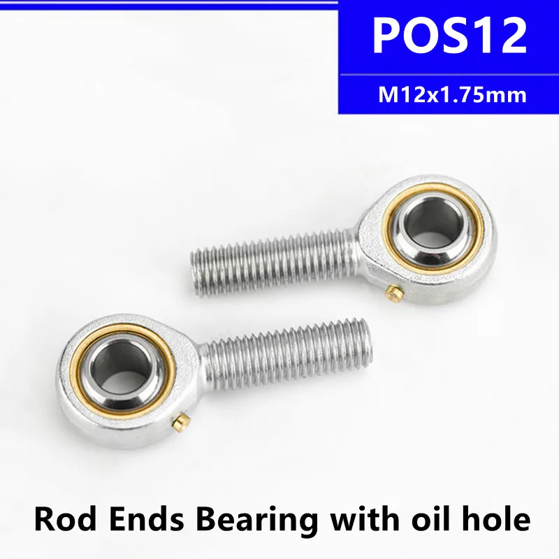 

10Pcs POS12 M12x1.75mm Fish Eye Rod Ends Bearing Male Thread Universal Knuckle Ball Joint