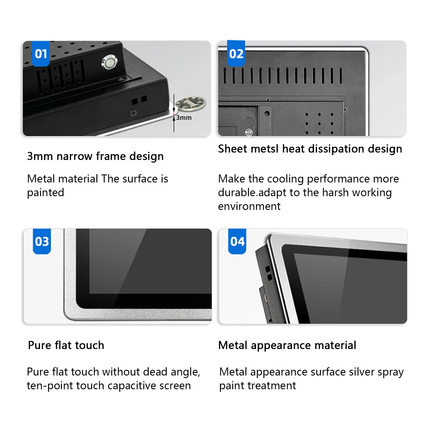 21.5 Inch Embedded Industrial Mini Tablet Computer All-in-one PC Panel Core i3-4120U  Capacitive Touch Screen for Win10 Pro