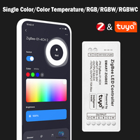 ZigBee Single Color Temperature RGB RGBW RGBWC LED Strip Controller DC12-24V Tuya Smart Dimming For Smart Life App Alexa Google