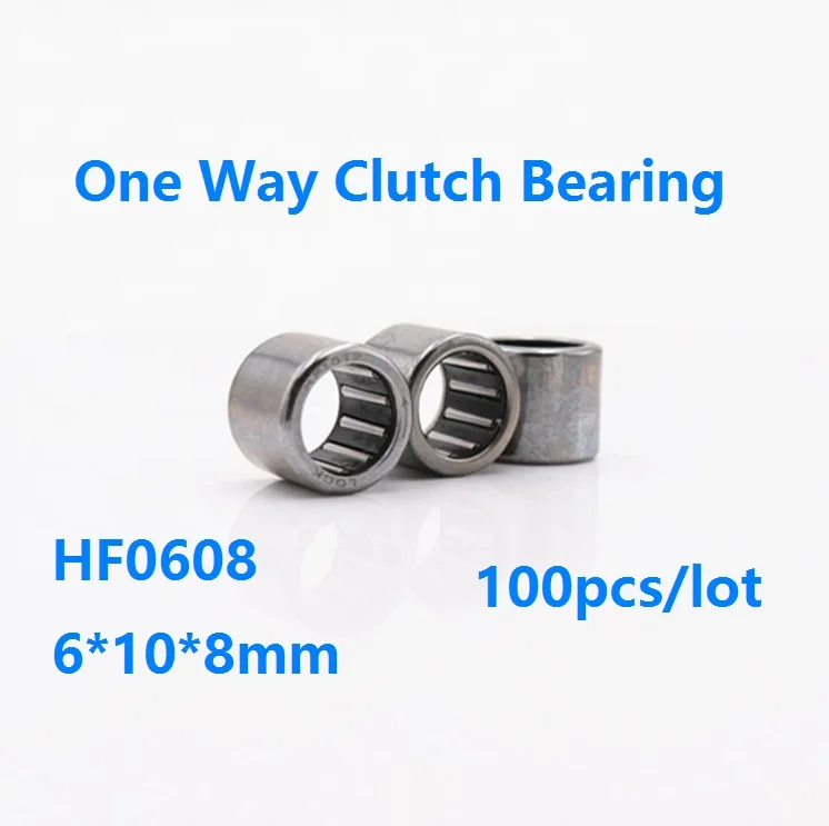 

100pcs/lot HF0608 6*10*8mm Single Way Needle Bearing Drawn Cup One Way Clutch Needle roller Bearing One way bearing 6×10×8mm