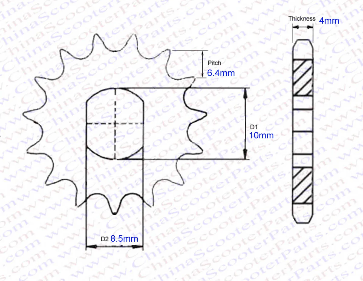 Sprocket Gigi 9 Gigi 9 T T8F Oval 10MM Silet EVO X-carnitizleting Roda Gigi 500W 800W 1000W Motor Skuter Listrik