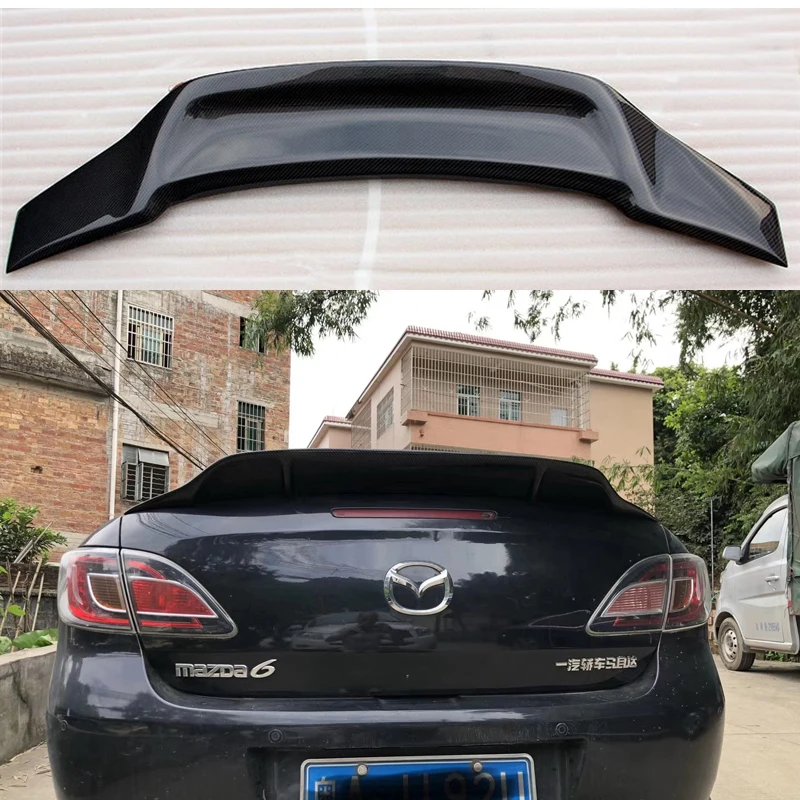 For Mazda 6 Spoiler 2009 2010 2011 2012 2013 2014 2015 Year Glossy Carbon Fiber/FRP Rear Wing R Style Spoiler Accessories