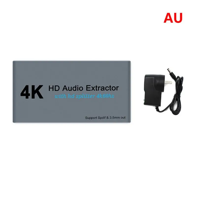 4K Splitter 1 ใน 2 AUX Extractor 3.5 มม.สเตอริโออะแดปเตอร์แปลงQ81F