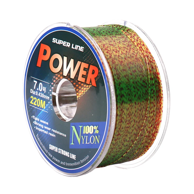 220 Meters Spotted Line Monofilament Nylon Fluorocarbon Coating Fishing Line Japan Camouflage Line Invisible Speckle Carp Line