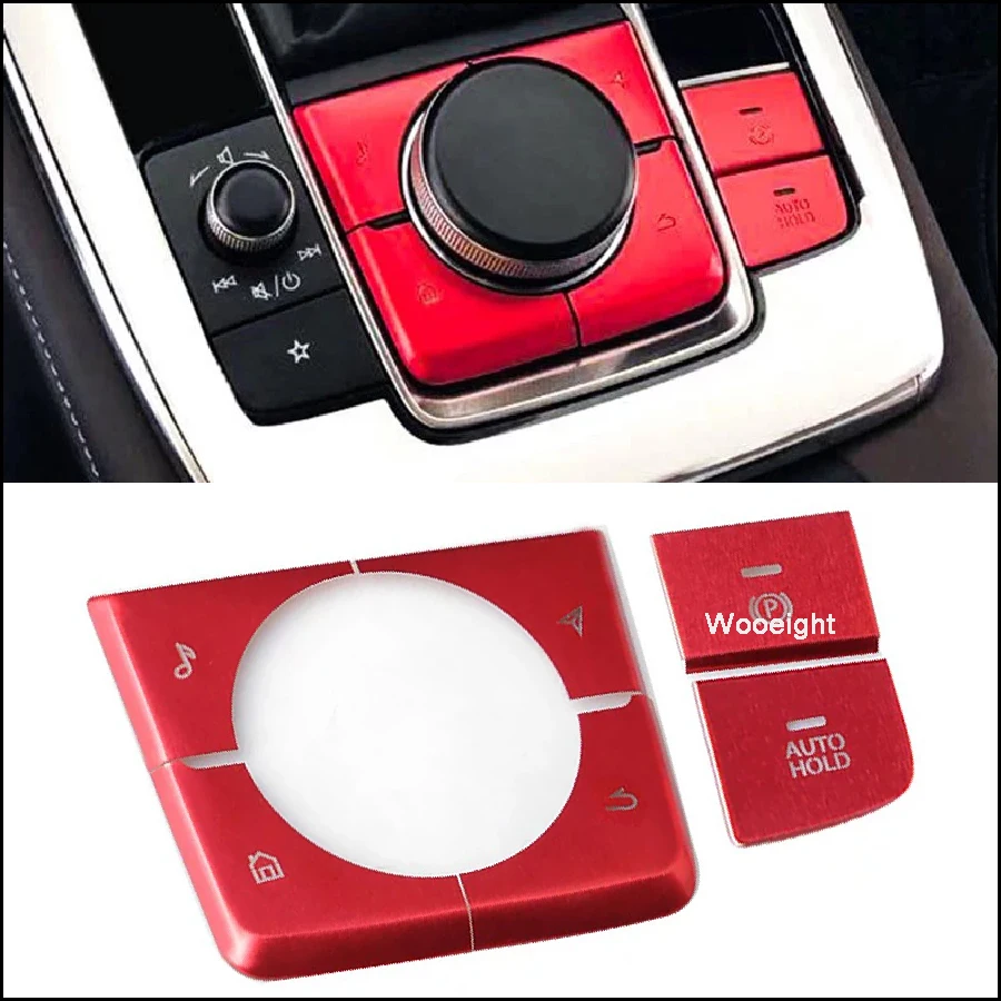 Wooeight Electronic Handbrake Multimedia Button Cover Frame Trim Sticker For Mazda 3 Axela CX-4 CX-5 CX-8 CX-30 MX-30 Atenza