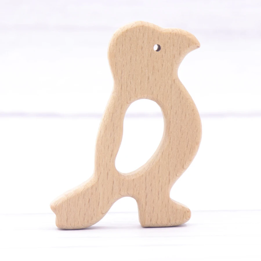 1pcs Baby Animal Natural Beech Teething Wooden Teether Rodent Tiny Rod Baby Teether Pendant For Pacifier Chain Teething Products