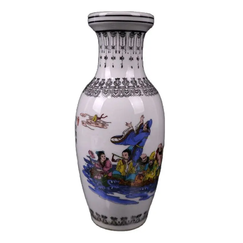 

Chinese old porcelain Pastel eight immortals pattern vase