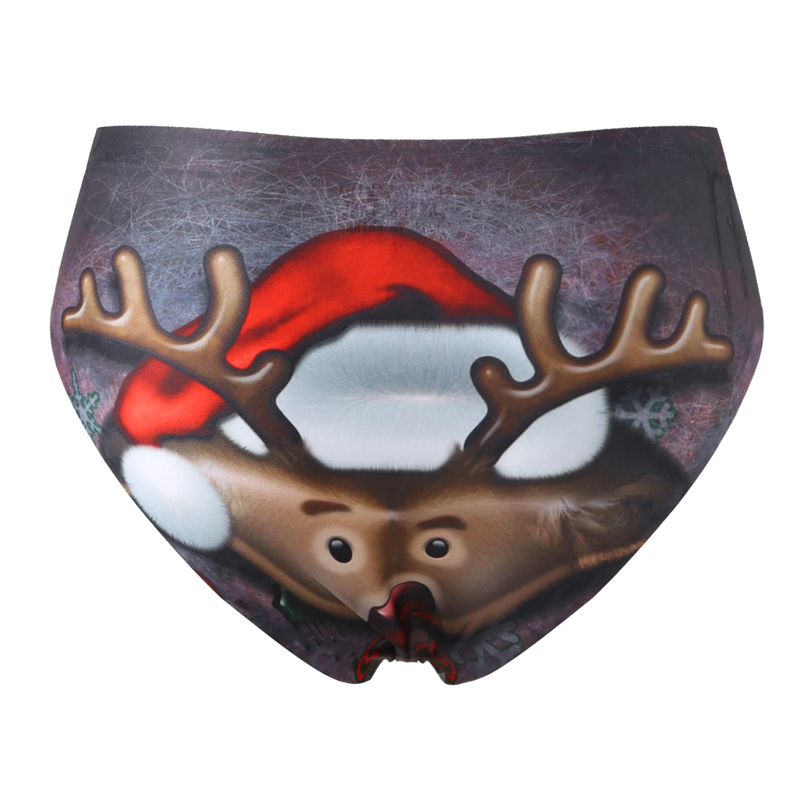 Sexy Mens Stretchy Christmas Panties Low Waist Lingerie Underpants Reindeer Printed Briefs Intimates Underwear Nightwear