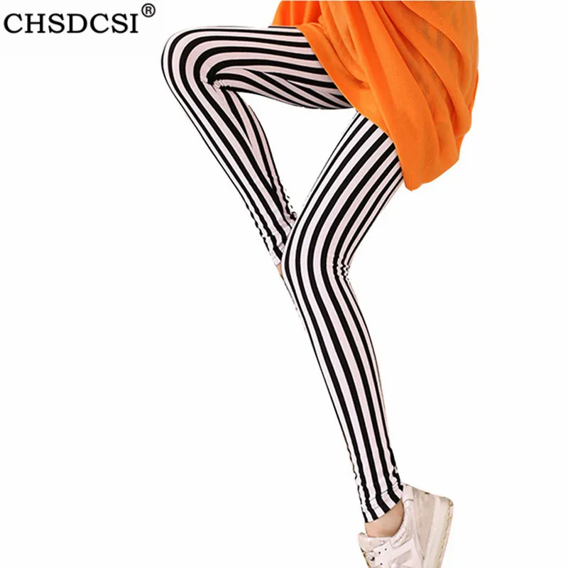 CHSDCSI Leggings A Righe Delle Donne Ha Stampato Elastico Leggins di Fitness Elastico Pantaloni A Vita Push Up Ghette Pantaloni di Estate Dropship