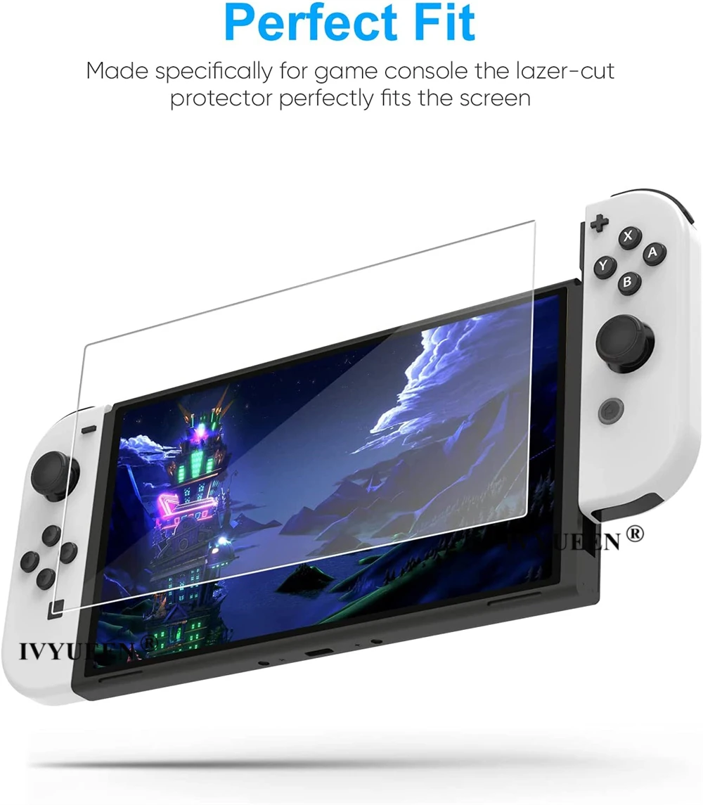 IVYUEEN 3 Tempered Glass 9H HD Screen Protector Film for Nintendo Switch OLED Screen Protector for Switch OLED Game Accessories