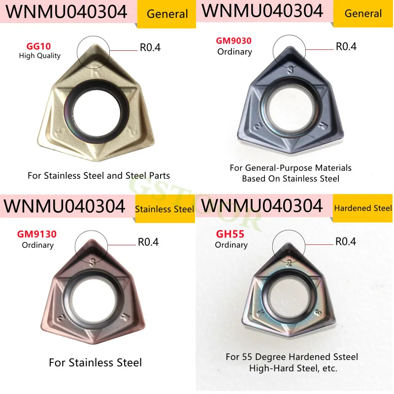 10 pz WNMU040304 GG10 GM9030 GM9130 GH55 tornio CNC fresatura inserti per tornitura fresa frontale inserti in metallo duro utensili da taglio parti