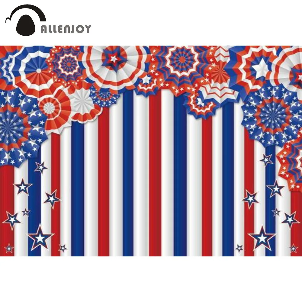 Allenjoy American Independence Day Celebration Party Background Stars Flag Anniversary Decoration Backdrop for Photography