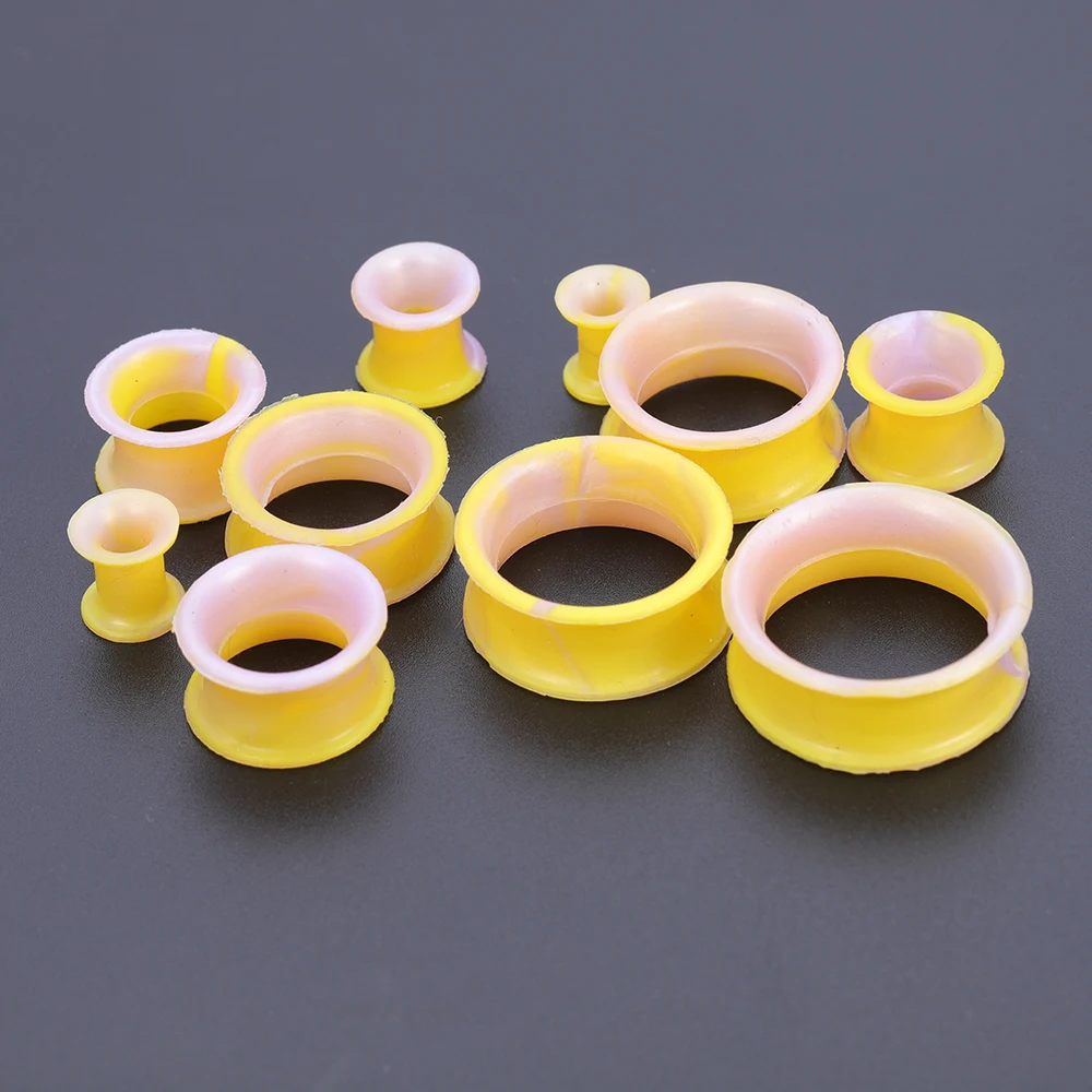 ZS 3-25mm Double Flared Silicone Flexible Ear Gauges Tunnel Pink Ear Expansion for Men Women Ear Stretcher Ear Piercing Jewelry