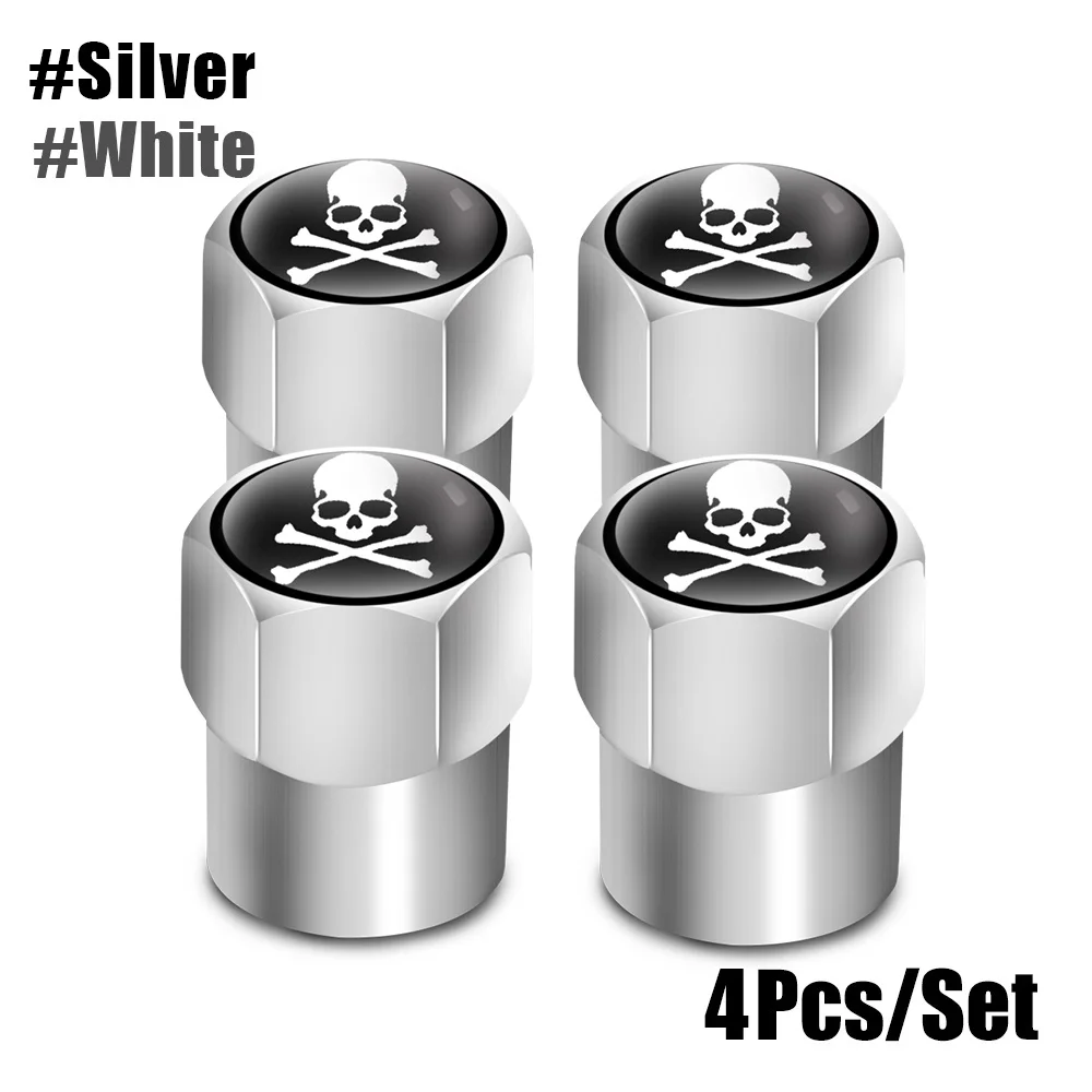4-Pack Silver Chrome Tire Valve Stem Dust Caps – Universal Fit For Most Cars