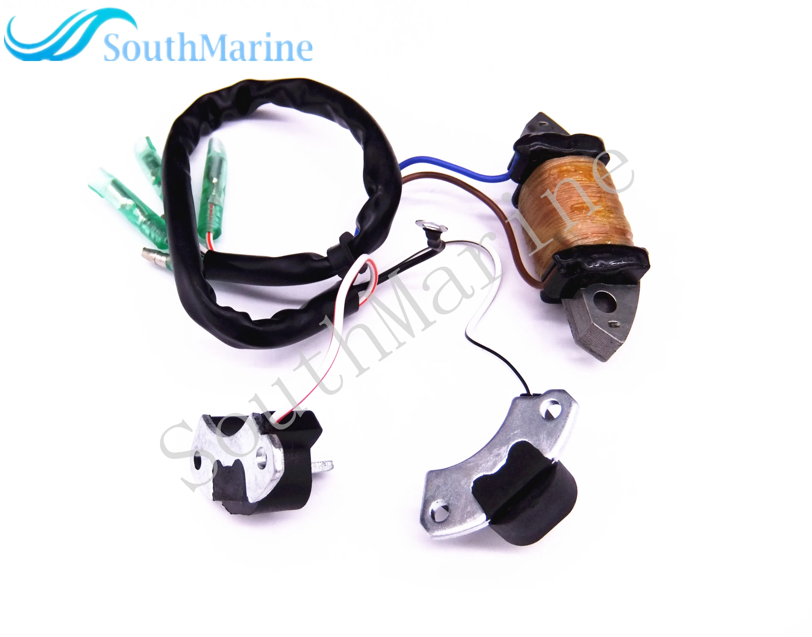 Boat Motor 69P-85541-09 Charge Coil and 61N-85543-09 & 61N-85543-19 Pulser Coil for Yamaha C 25HP 30HP 2-stroke Outboard Engine