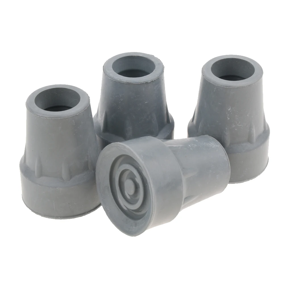 4 Pieces Cane Tips End, Rubber Crutch & Walker Tips & Leg Tips Caps Cover - Inner Diameter: 2.2 cm (0.86 inch) - Gray