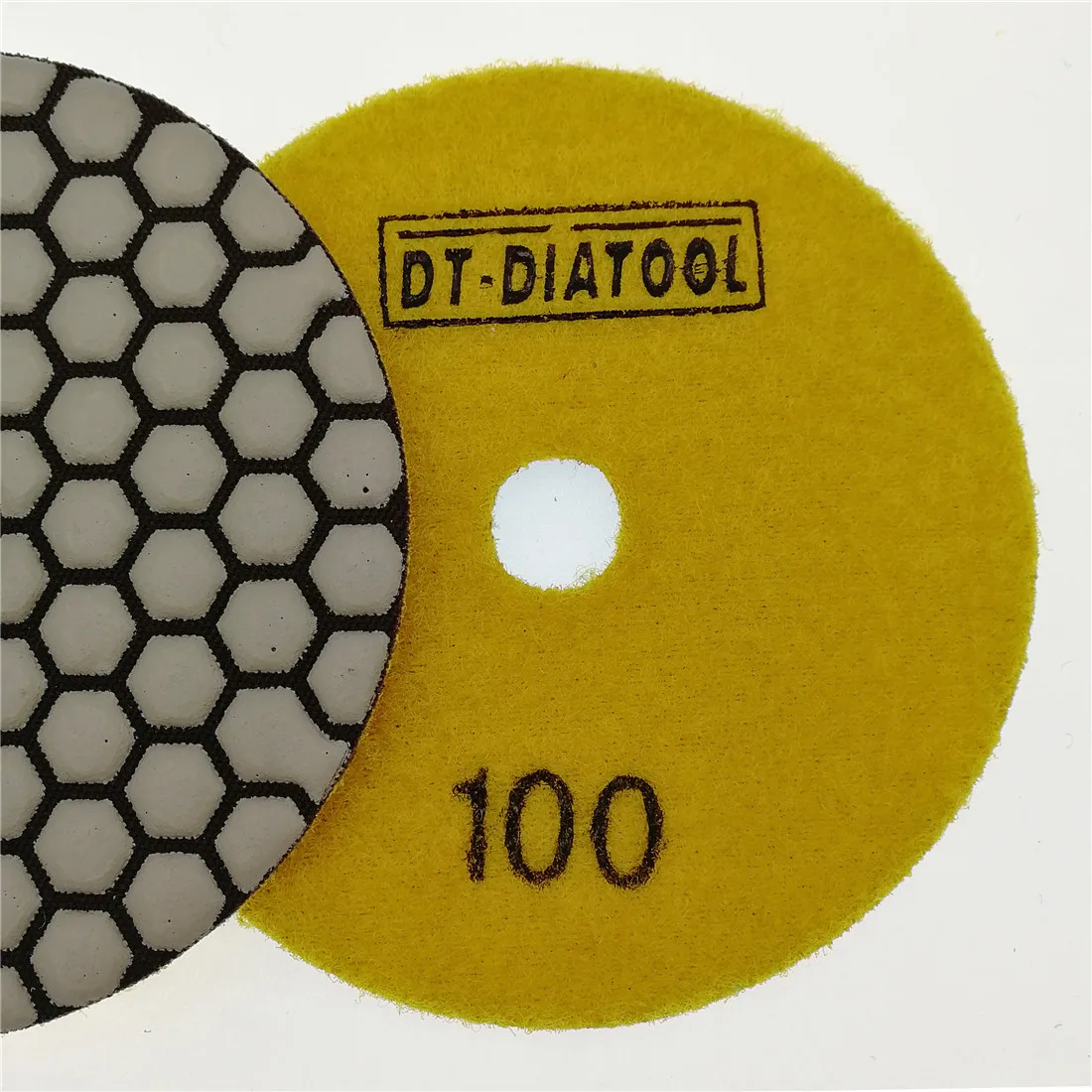 DT-DIATOOL 7pcs Dia 4 inch/100mm Resin Bond Diamond Dry Polishing Pads Grit #100 Sanding Disc For Granite Marble Stone