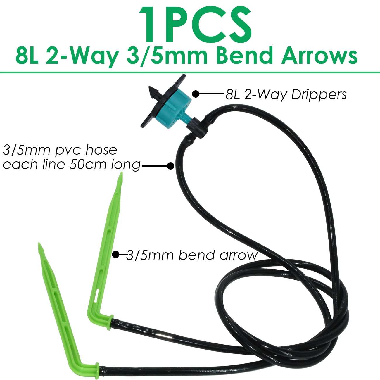 KESLA 3/5mm Hose 2-Way 4-Way 2L/4L/8L Drop Emitters Drip Irrigation Watering System Assembly Kits for Bonsai Elbow Arrow Dripper