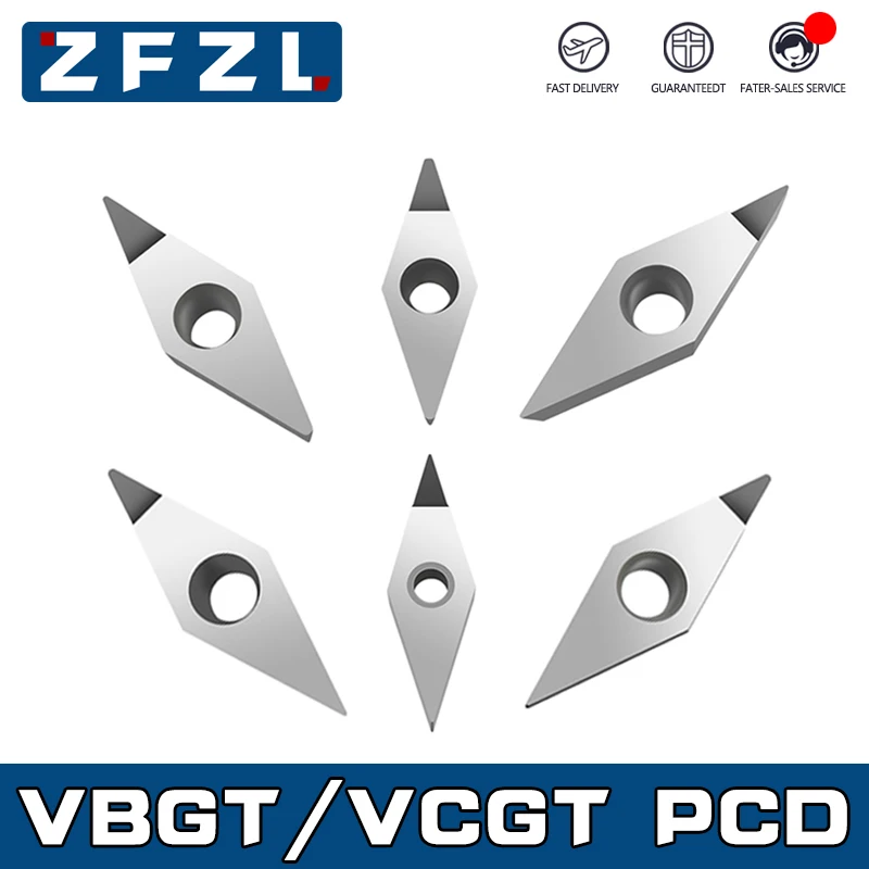 1pc VBGT VCGT PCD Diamond insert VBGT110302 VBGT110304 VBGT110308 VBGT160402 VBGT160404 VCGT110302 VCMT160402 turning tool