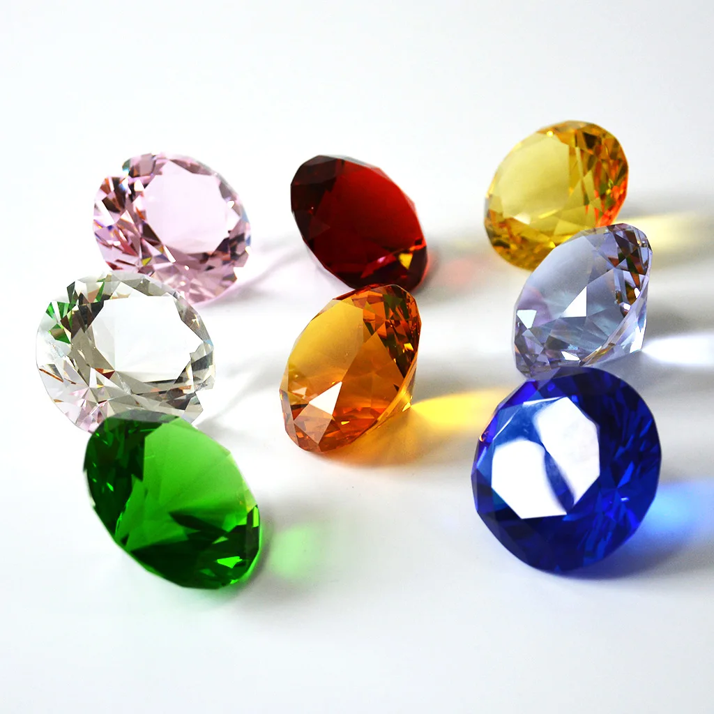 Pisapapeles de cristal brillante de 50MM(2 pulgadas), Gema de cristal de Color, centro de mesa para fiesta, oficina, decoración de boda, favores, regalo
