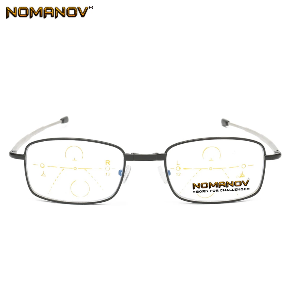 Portable Foldable Frame Telescopic Temple Men Women Progressive Multifocus Reading Glasses Add 75 100 125 150 175 200 to 400
