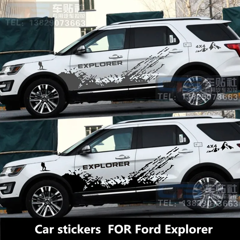 

Car stickers FOR Ford Explorer Door body exterior decoration modified stickers Explorer body color bars