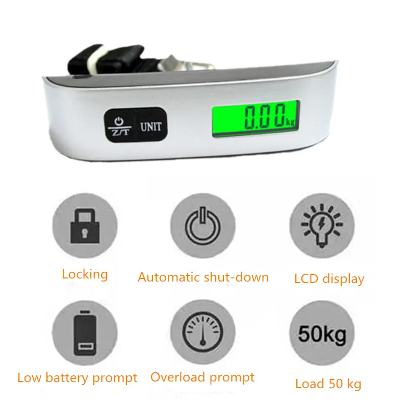 Imagem -05 - Bagagem Digital Hanging Scale com Backlight Mala Portátil Eletrônica Viagem Pesa Escala 50kg 110lb 40kg x 10g