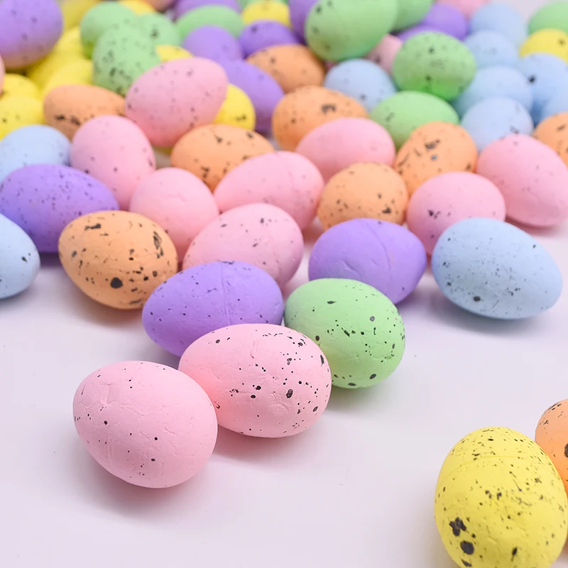 

20/40Pcs 4cm Easter Eggs DIY Painted Mix Color Foam Egg Handmade Craft Kids Toy Happy Easter Home Party Decor 2024