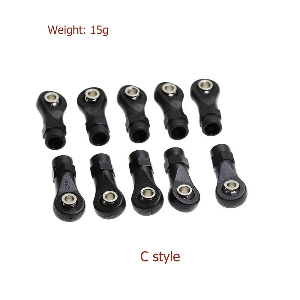 10PCS Universal M4 Link Tie Rod Ends Ball Head for 1/10 1/8 SCX10 TRX4 RC Climbing Model Car Accessories