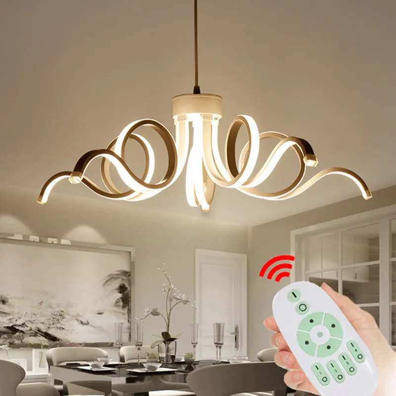 Remote Control Pendant chandelier Modern Aluminum Acrylic flower shape house decoration Wireless Intelligent lighting