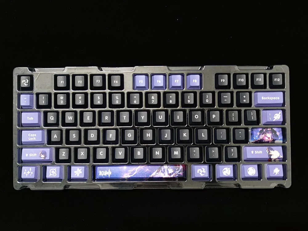 Genshin Auswirkungen Tastenkappen Tastatur Dekoration Raiden Shogun Keycap Anime Keycap Cool Man Fans Cosplay Zubehör Geschenke