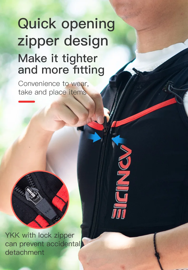 AONIJIE C9106 Newest 10L Quick Dry Sports Backpack Hydration Pack Vest Bag With Zipper For Hiking Running Marathon Race 7 sizes