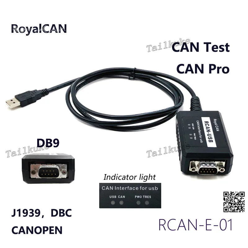 

USBCAN Analyzer USB to CAN Compatible Zhou Ligong Canopen J1939 Dbc Protocol Analysis RCAN-E-01