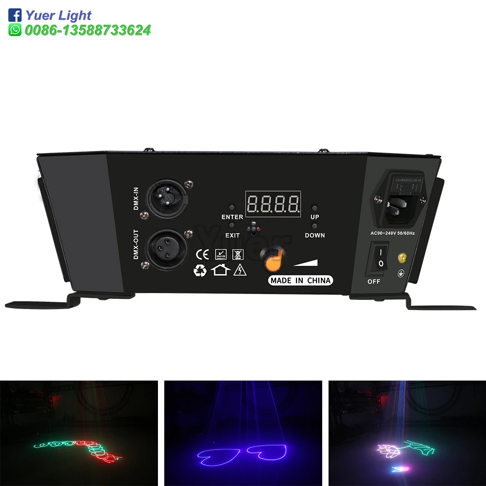 1.5W RGB Upside Down laser Light Recharge RGB Laser Projection Lamp Stage Lighting Show for Home Party KTV DJ Dance Floor