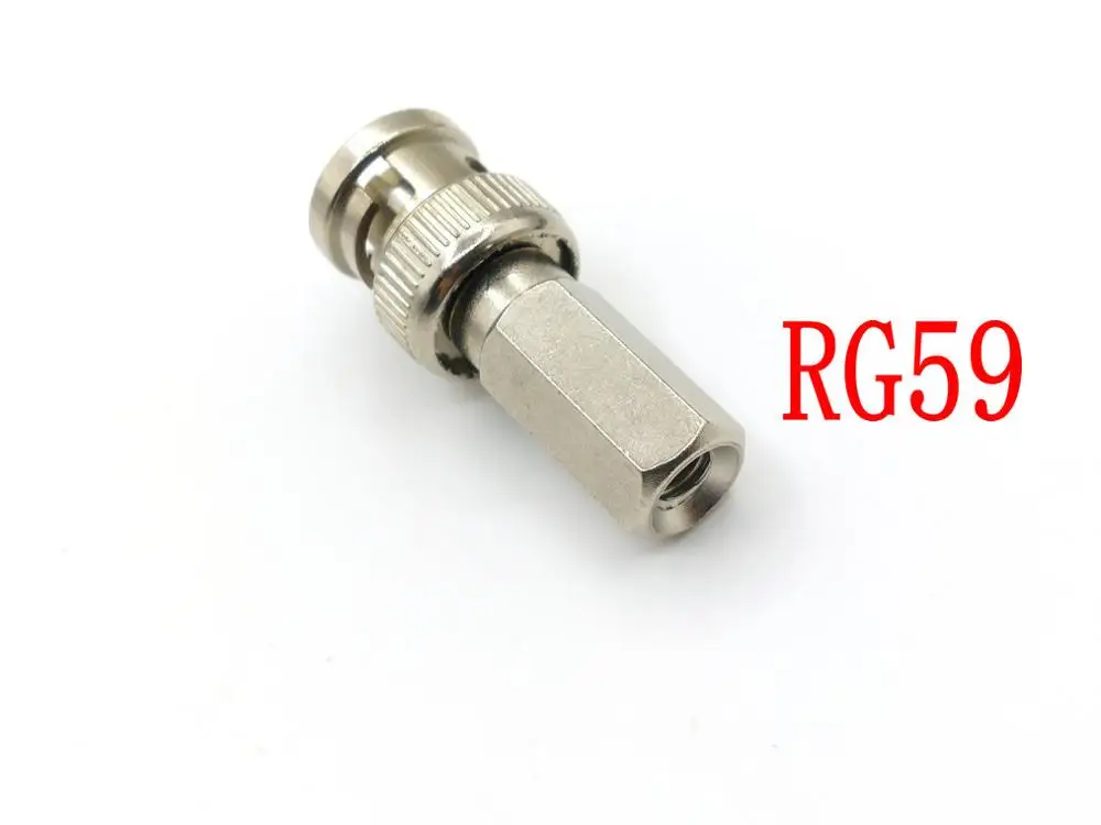 6pcs BNC male twist-on connectors RG58/RG59/RG6 coax cable plugs for CCTV cameras