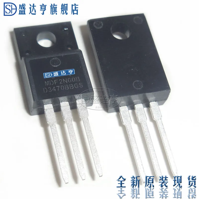 10개/몫 MDF2N60B 2A 600V TO220F DIP MOSFET 트랜지스터