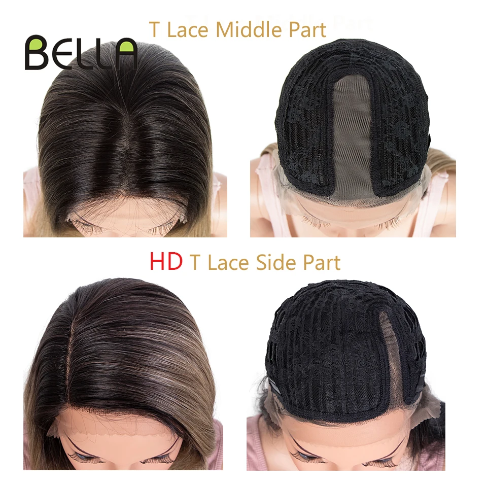 Bella Synthetic Straight Wig Lace Front Wig 13*4 Lace Frontal Wig Easy 360 Lace Blonde Pink Lolita Hair Cosplay Wigs For Women