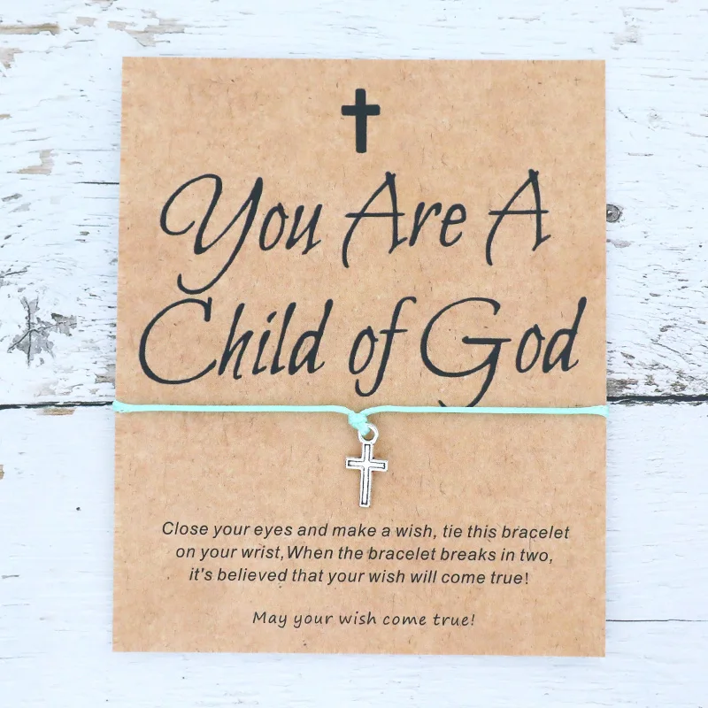 الطفل من الله الصليب سوار التواصل الصليب سوار الدينية الدينية مجوهرات للنساء الرجال الصداقة الإيمان سوار هدية #5