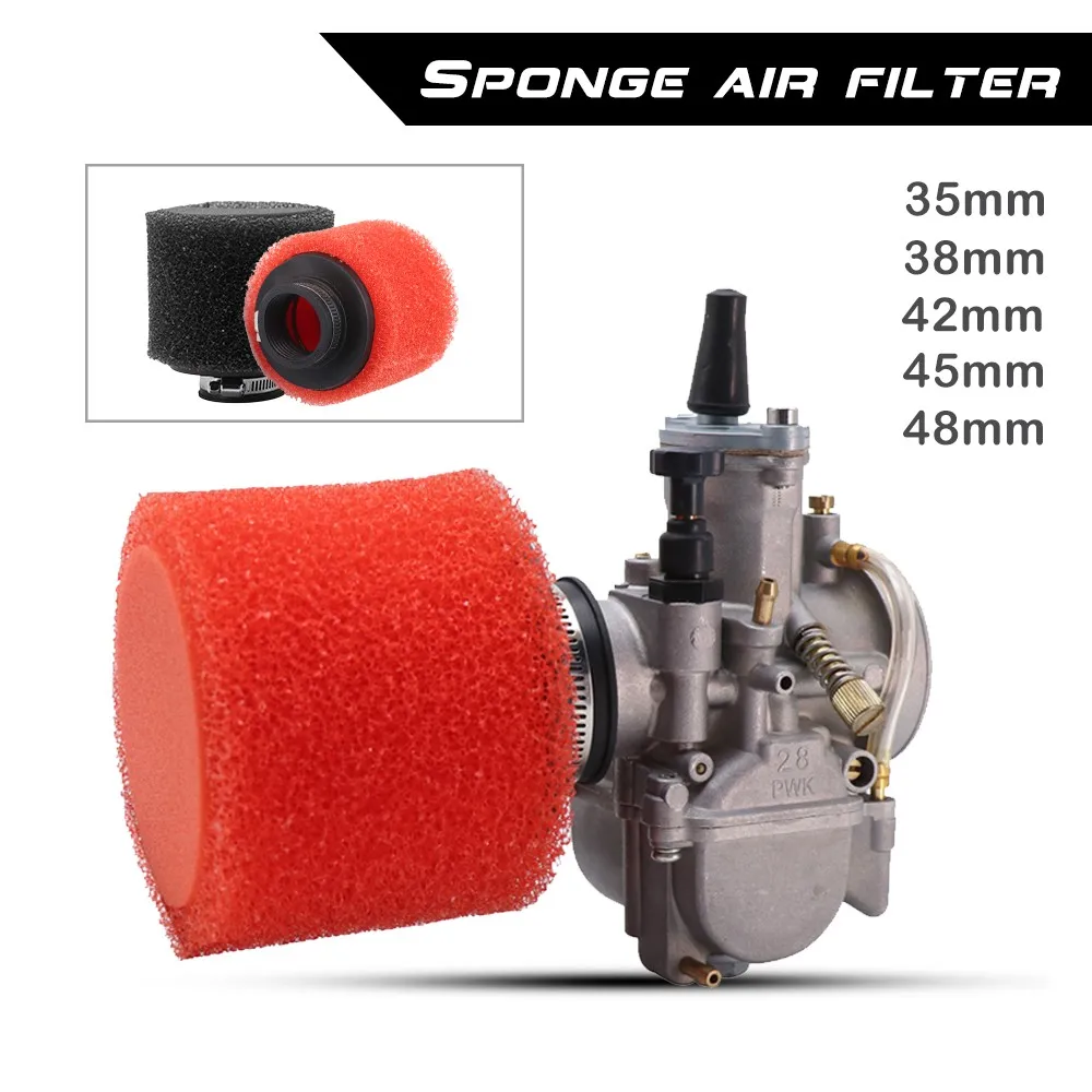 ZSDTRP 35mm 38mm 42mm 45mm 48mm Motorcycle Sponge Cleaner Scooters Carburetor Accessories Reusable Thread Round Air Filter