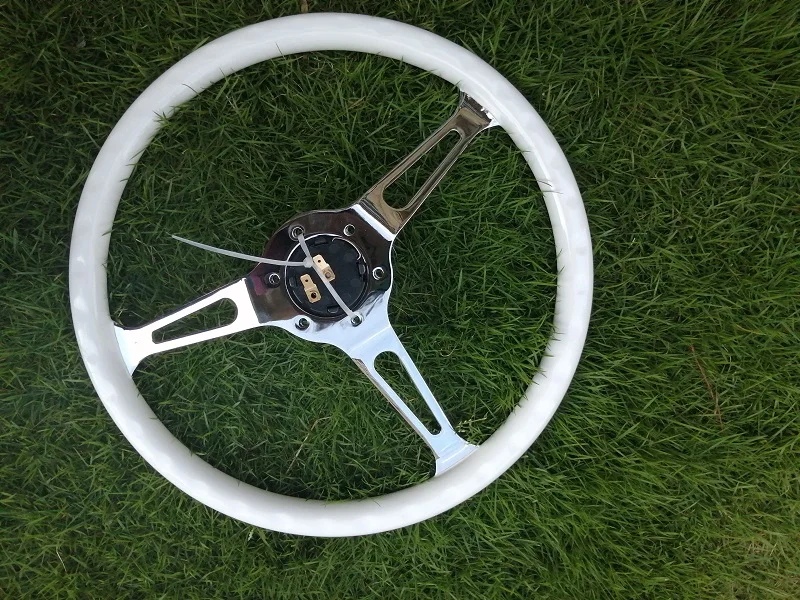 universal high quality 380mm /15inch/38cm  Wooden white  Phoebe steering wheel racing car steering wheel three racing