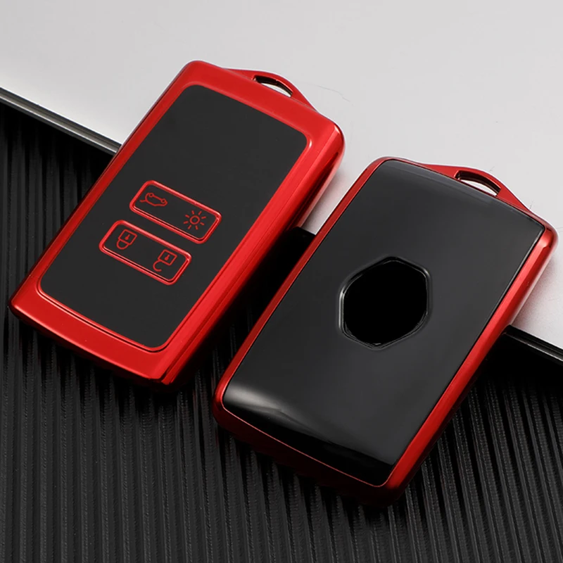 

4 Buttons TPU Car Remote Key Case For Renault Ridjar Megane Capturer 4 Rs Koleos Logan Cover Keychain Protect Accessories Shell