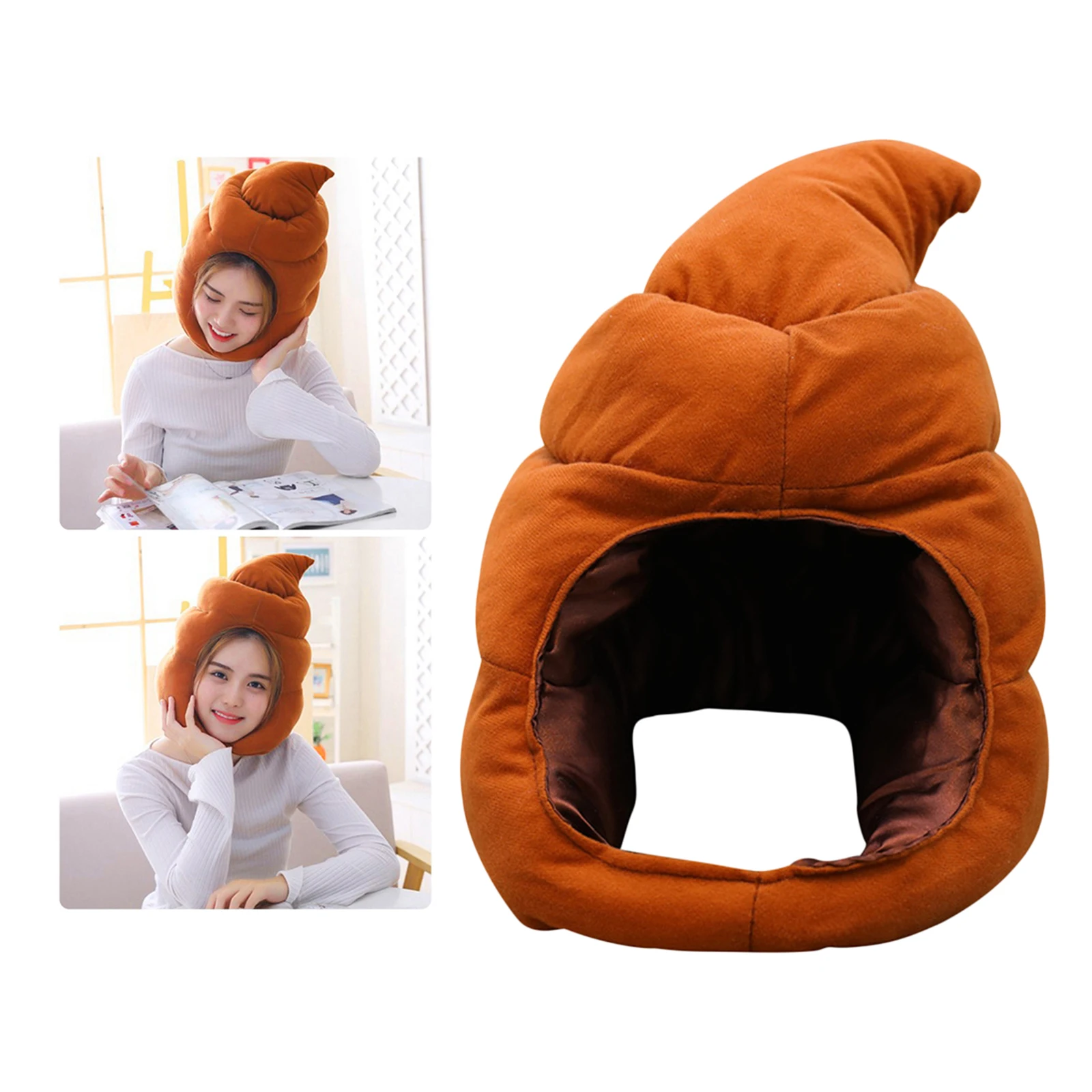 Funny Shit Shape Earflap Hat Cute Fake Poop Headgear Costumes  Party